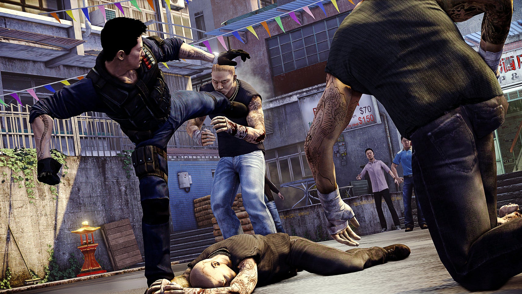 Wei Shen beating up some thugs in Sleeping Dogs. - 1