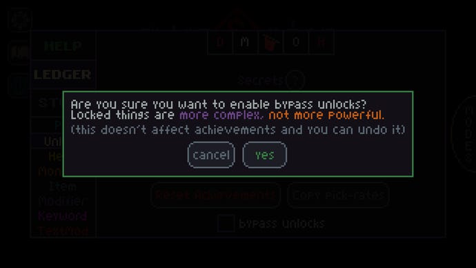 Dire warnings of unlocking everything at once in a Slice & Dice screenshot.