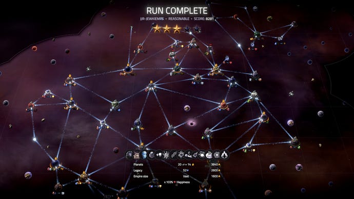 Slipways game screenshot of completed run