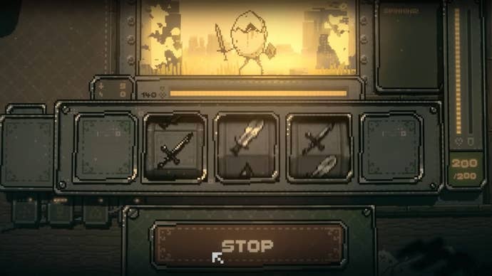 An aggravated sword ovum threatens you from a tiny surface successful Slots & Daggers.