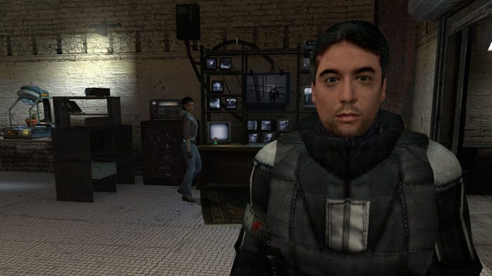 Barney poses as a soldier in Half-Life 2