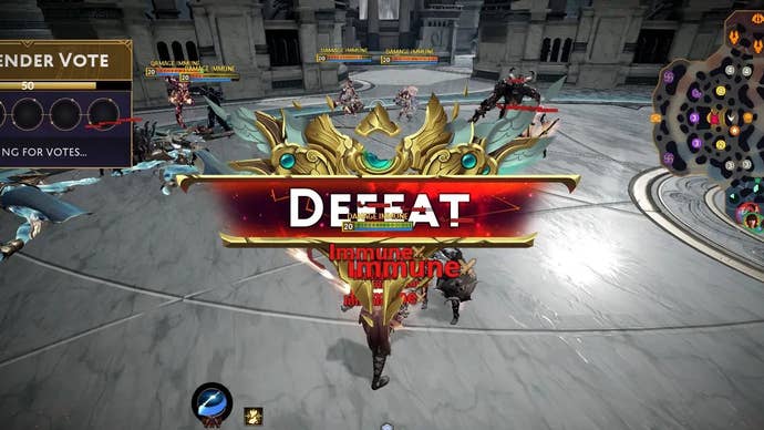 The defeat screen in Smite 2, slightly zoomed in