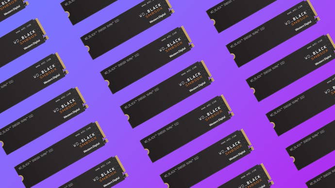 wd sn850x pcie 4.0 ssd tiled on a coloured background