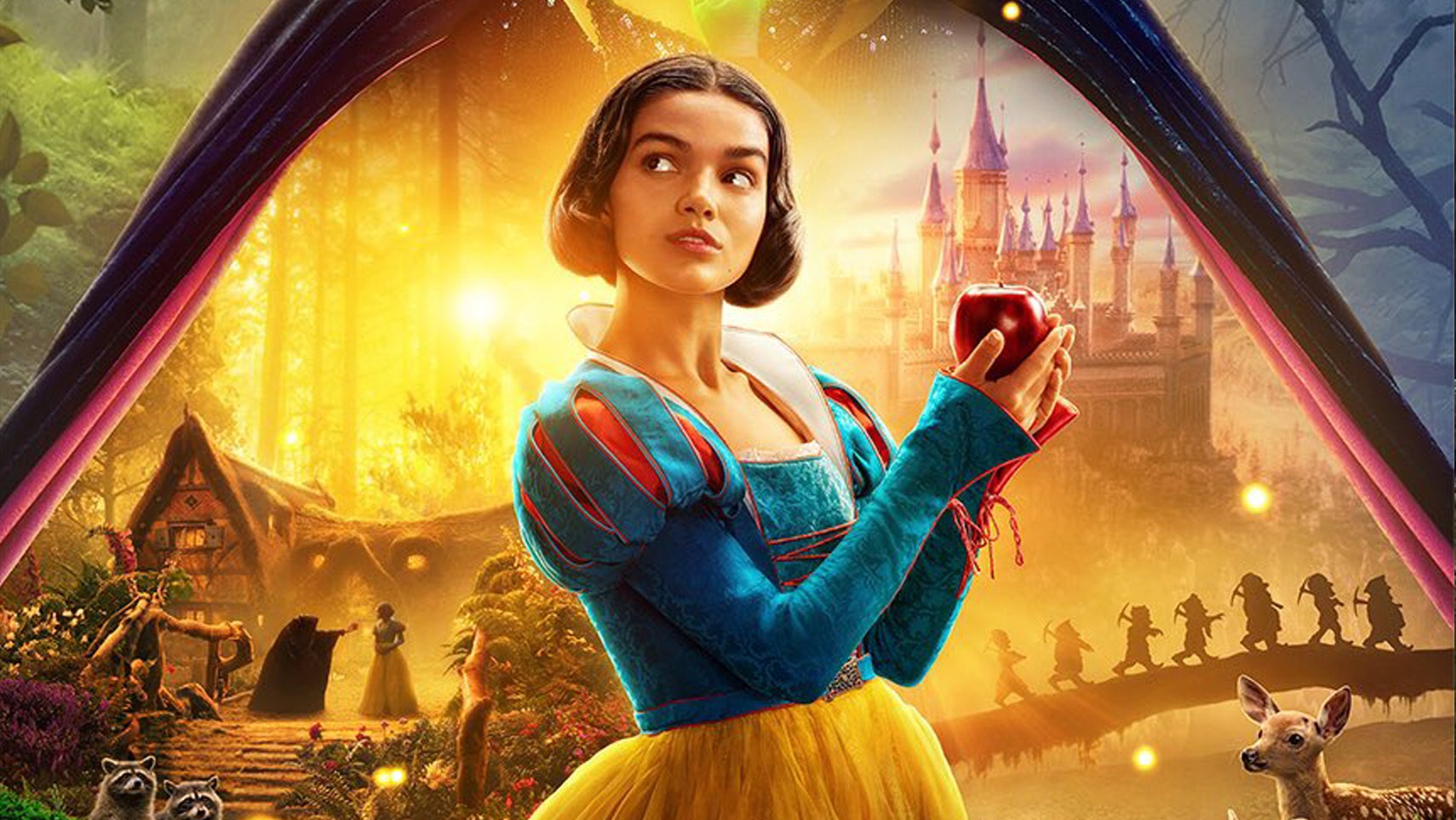 A poster for the live-action Snow White remake showing the titular character holding a red apple. - 1