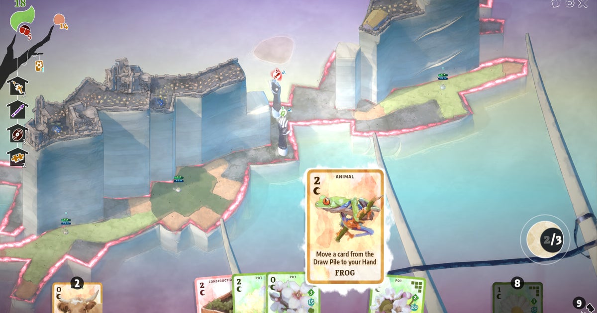 Slay the Spire meets Terra Nil in The Solace of Flowers, an "eco-dystopian" deckbuilder in which you cover corrupted islands with foxgloves, bees and, er, lions