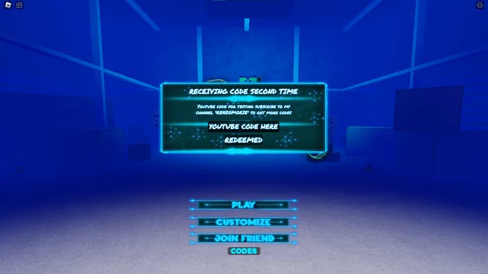 The codes menu for Solo Blox Leveling in Roblox.