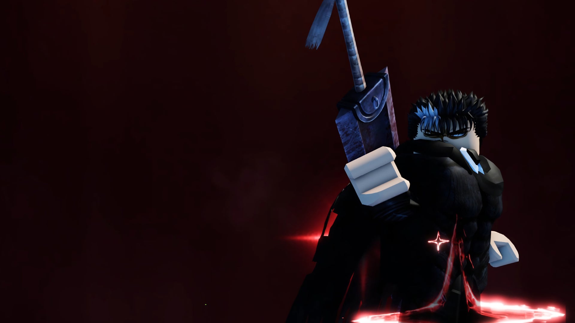 A screenshot from Solo Hunters on Roblox, showing part of the animation that plays when the player earns the Crimson power. - 4