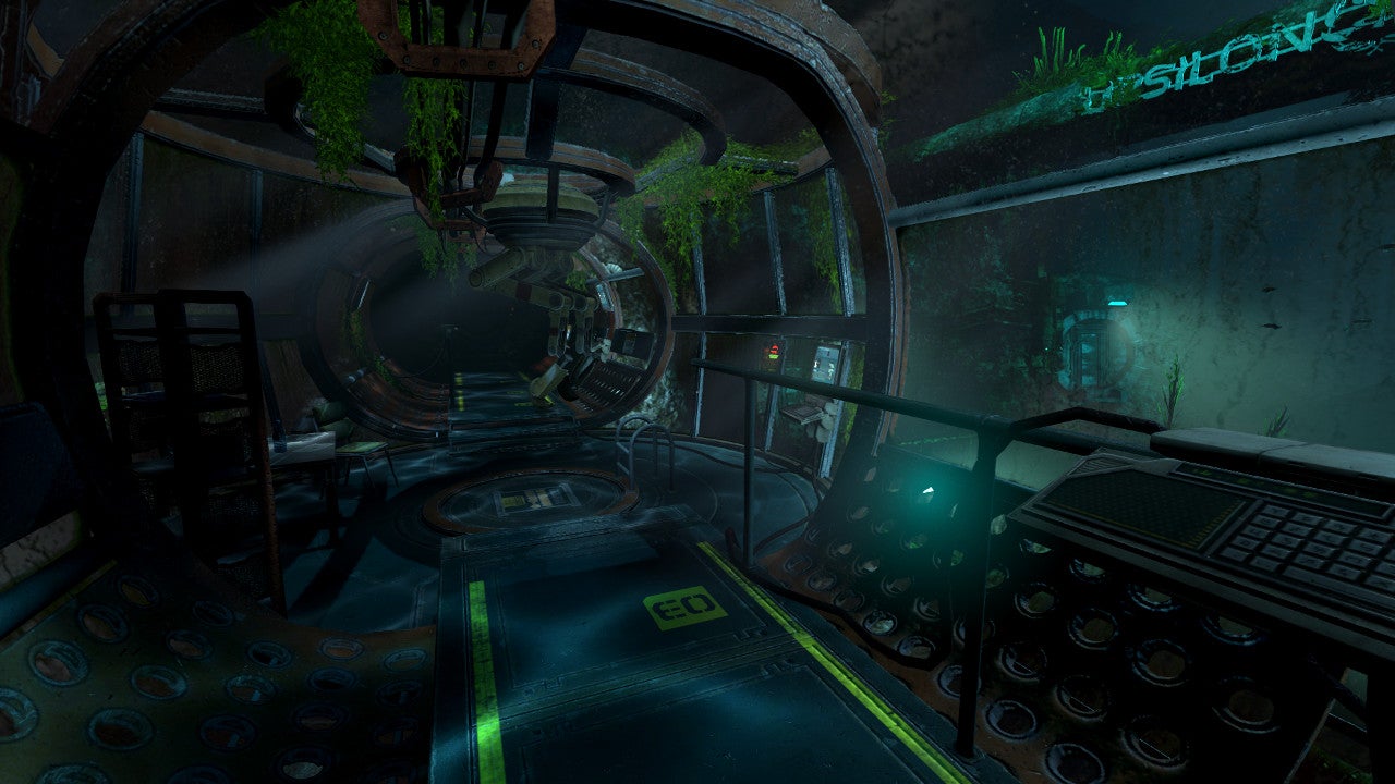 An underwater tunnel can be seen, overgrown and ruined, in SOMA - 14