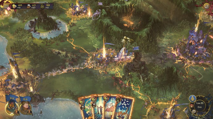 A settlement beams with light.