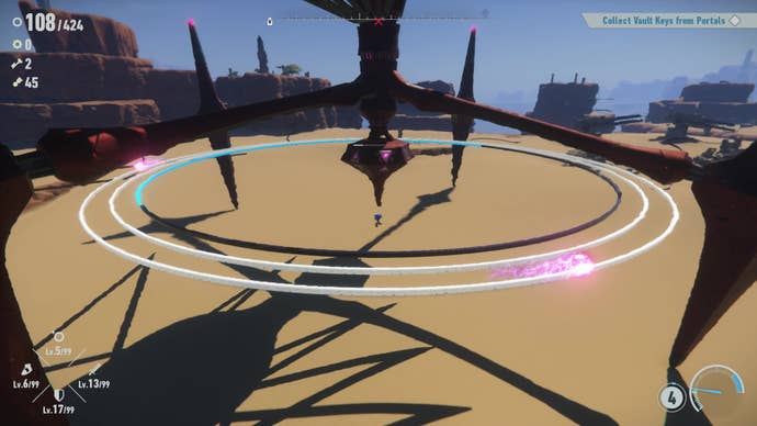 Sonic takes on a Strider boss in Sonic Frontiers.