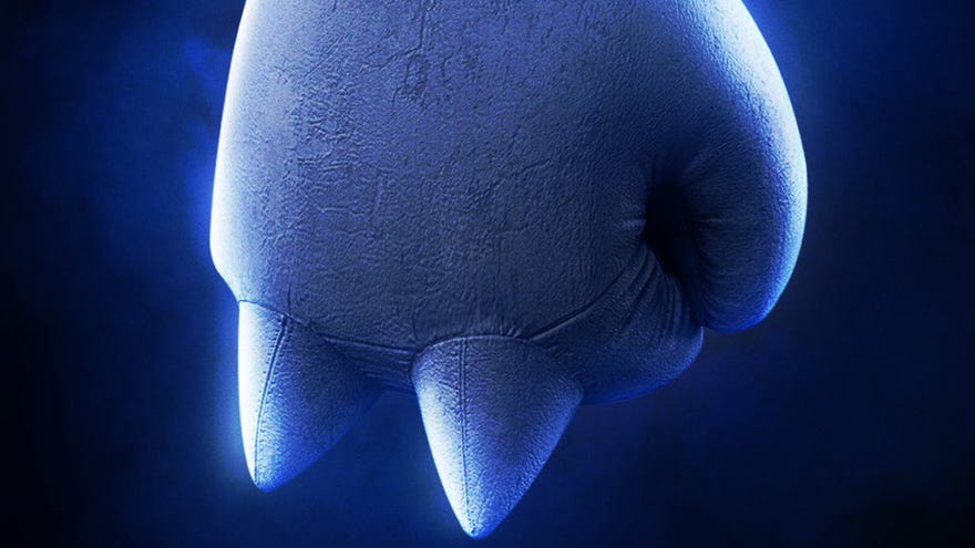 A still image of Knuckles' hand for the Sonic movie sequel.