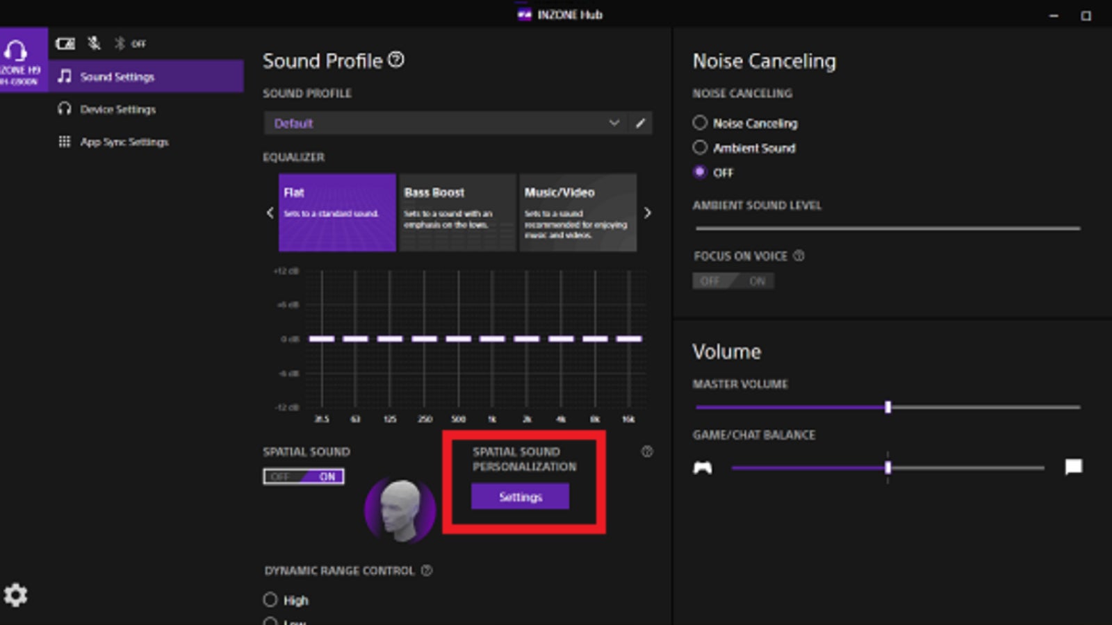 The Sony Inzone software hub