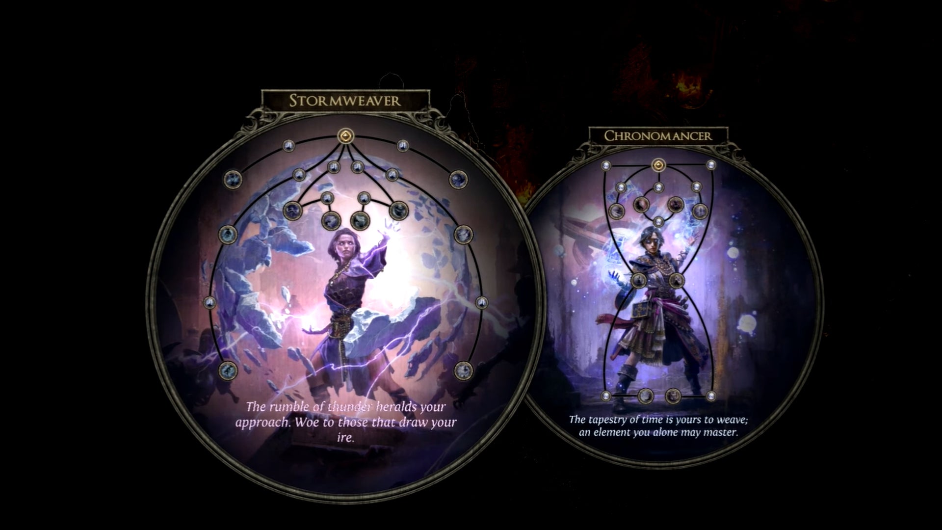 Two Ascendancy options for the Sorceress in Path of Exile 2. - 1
