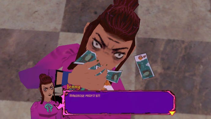 Jenny eats money after murdering a man.