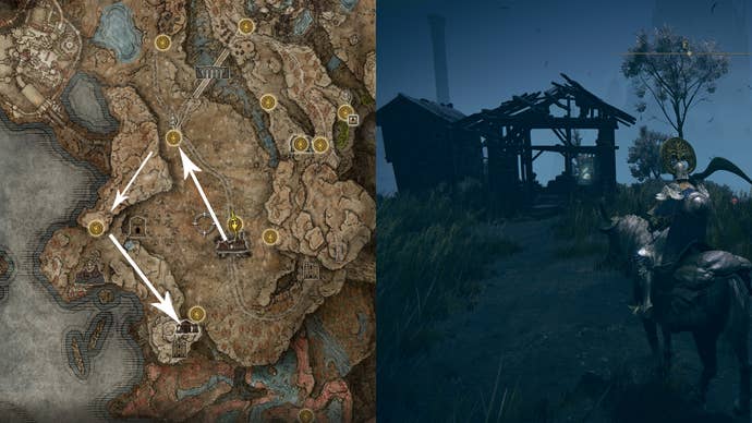 The location of the Incursion painting in Elden Ring.