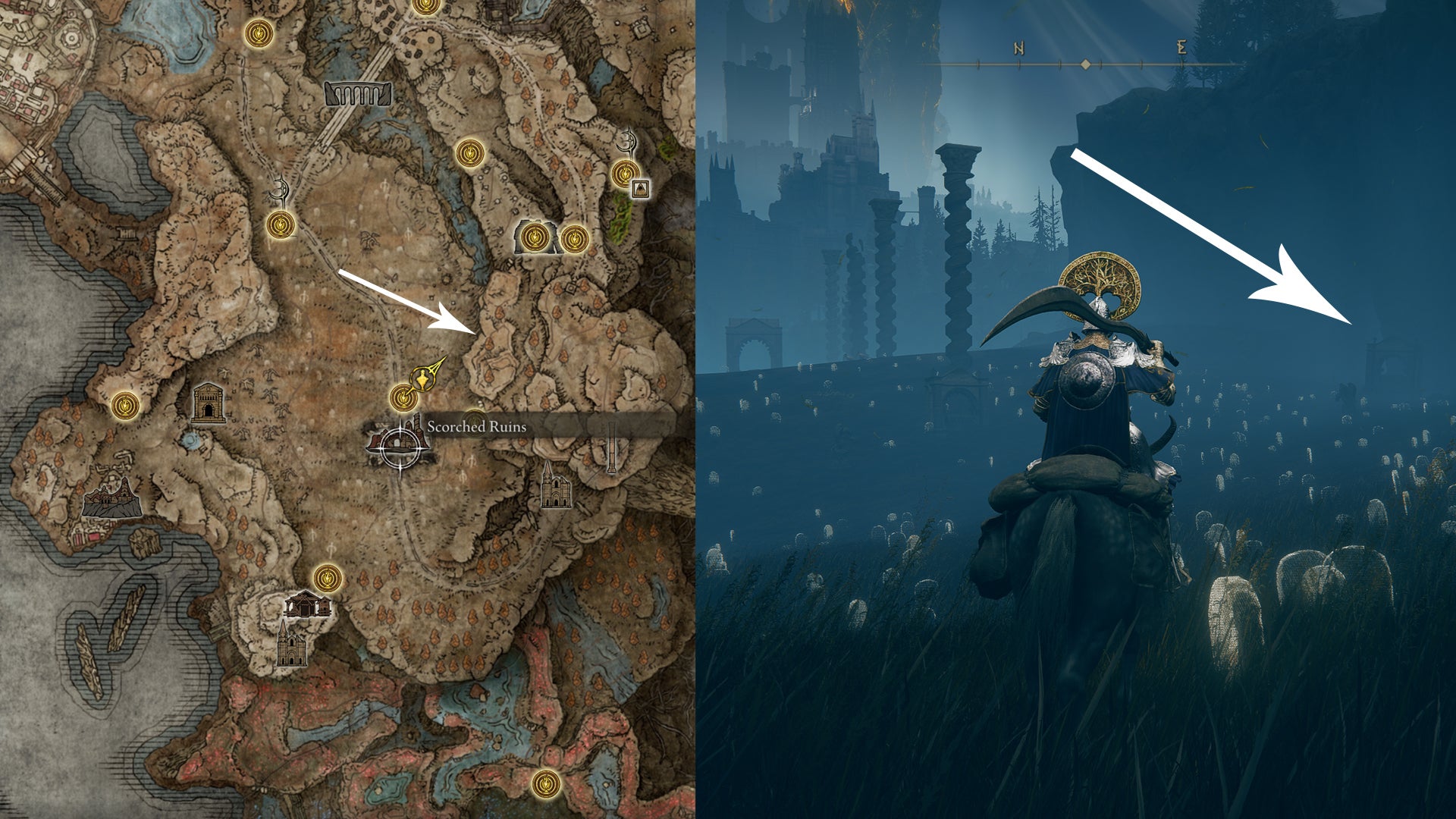 The location of The Sacred Tower painting in Elden Ring. - 5