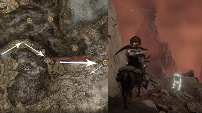 The location of the Domain of Dragons painting solution in Elden Ring.