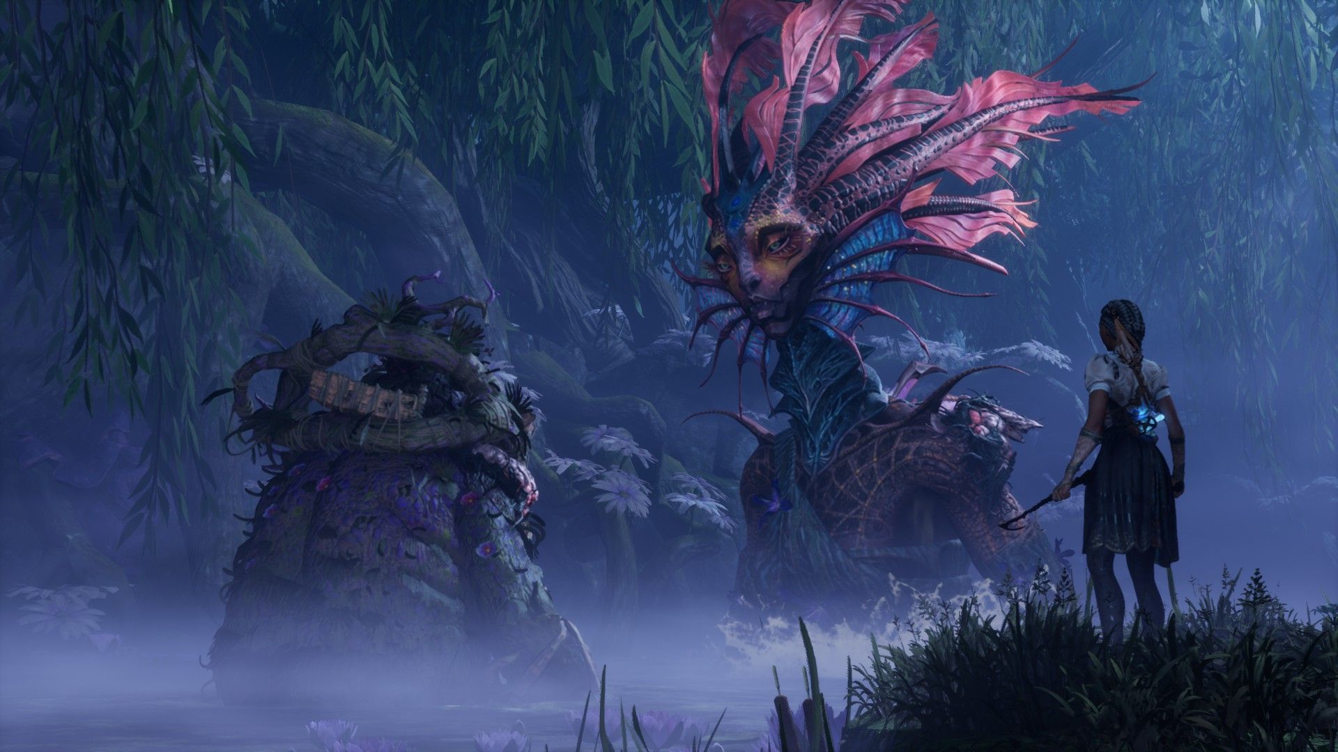 Hazel watches as two monsters meet in a swamp. - 17