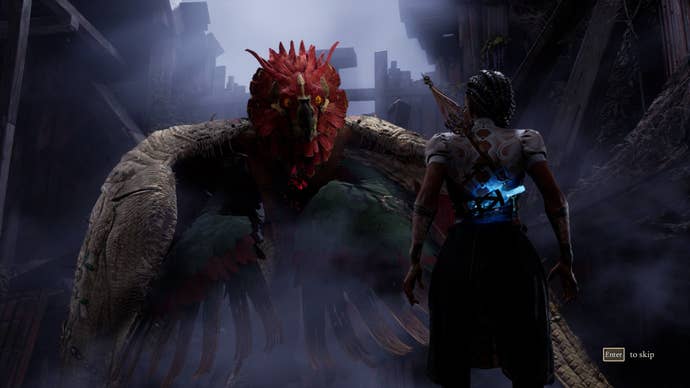 Hazel prepares to face Rougaloo, a winged beast from Cajun mythology.