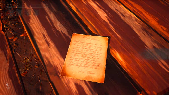South of Midnight screenshot showing a letter on a table