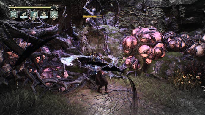 South of Midnight screenshot showing combat against a wall