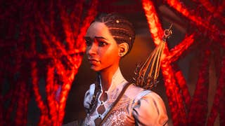 South of Midnight screenshot showing Hazel against red string background