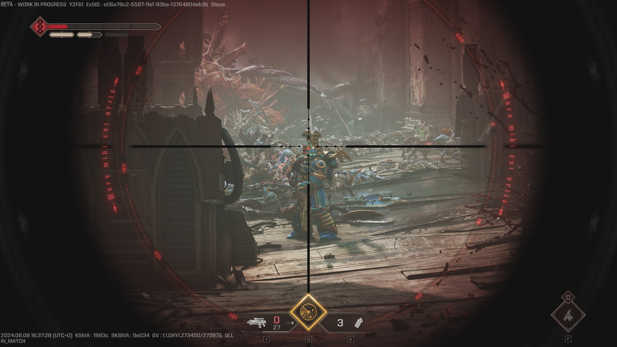 Scoping out a Thousand Sons marine in Space Marine 2. - 6