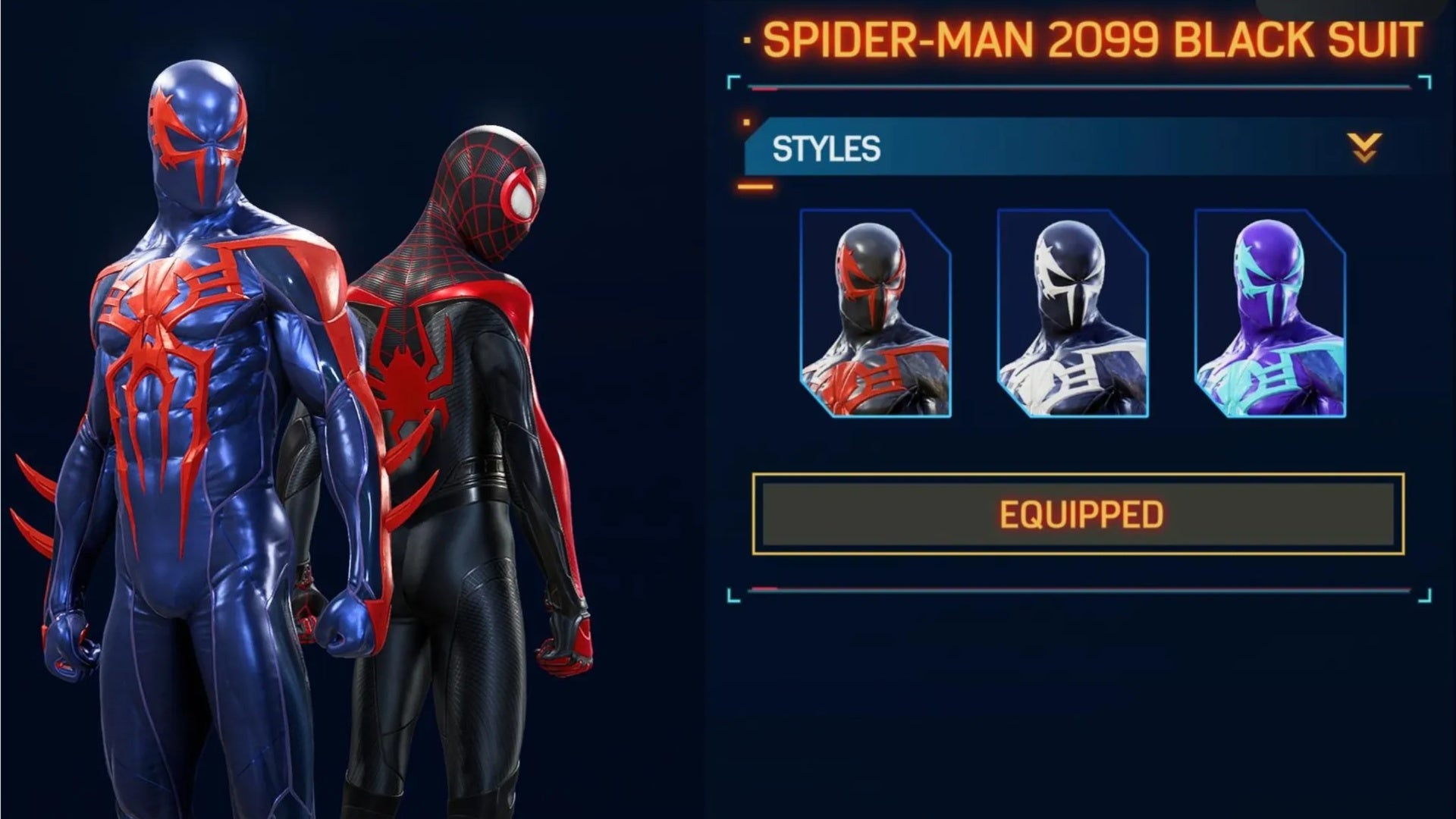 spider man 2 2099 black suit