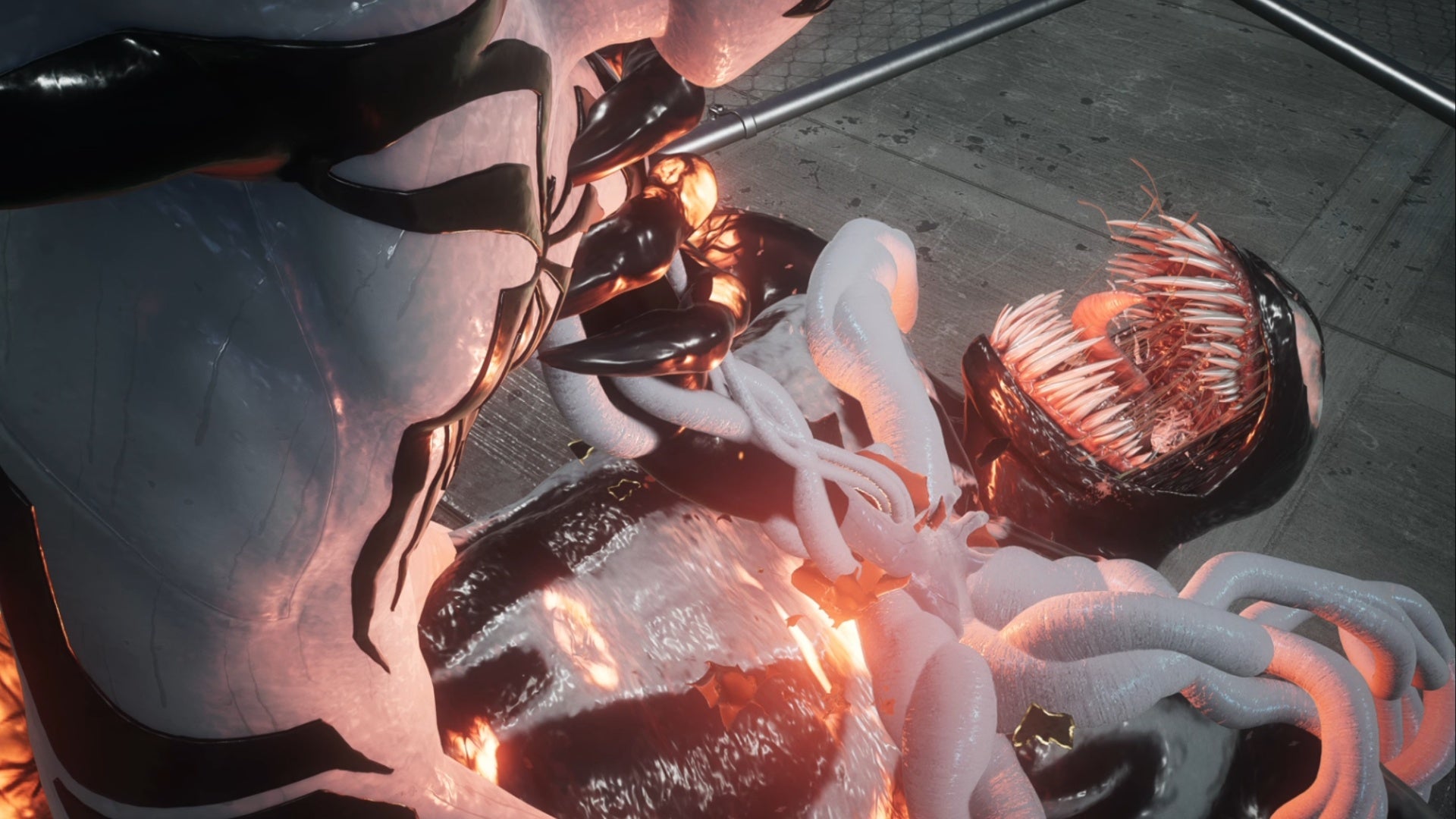 spider-man 2 anti-venom peter crushing venom with tendrils