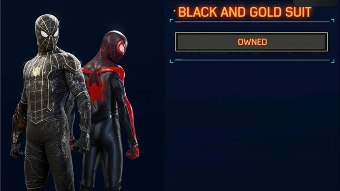 spider man 2 black and gold suit