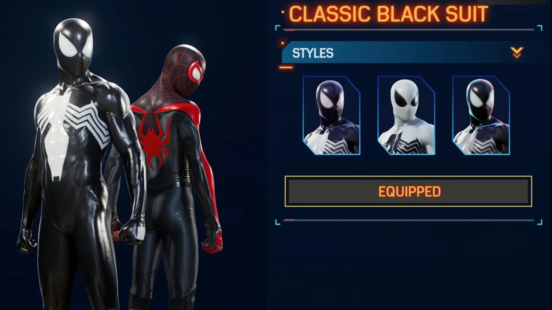 spider man 2 classic black suit
