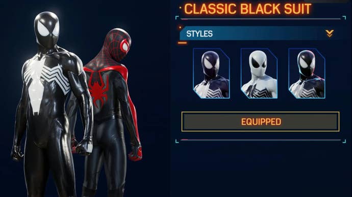 spider man 2 classic black suit