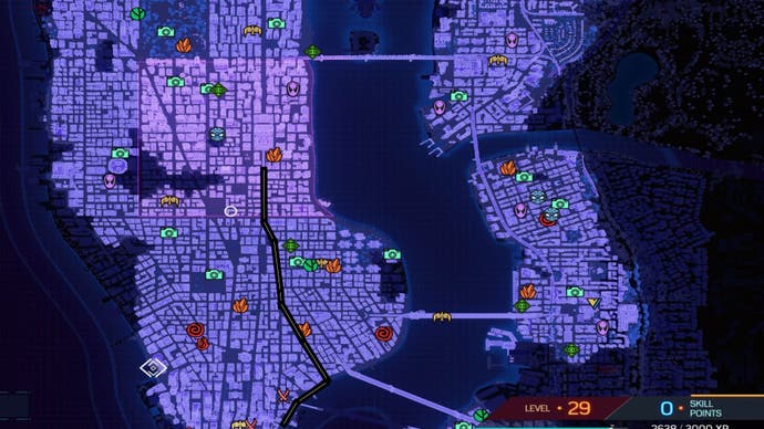 spider-man 2 hang ten trophy route on map from midtown to financial district