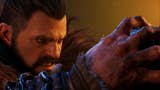 spider-man 2 a close up shot of kraven crushing peter's skull with his hands.
