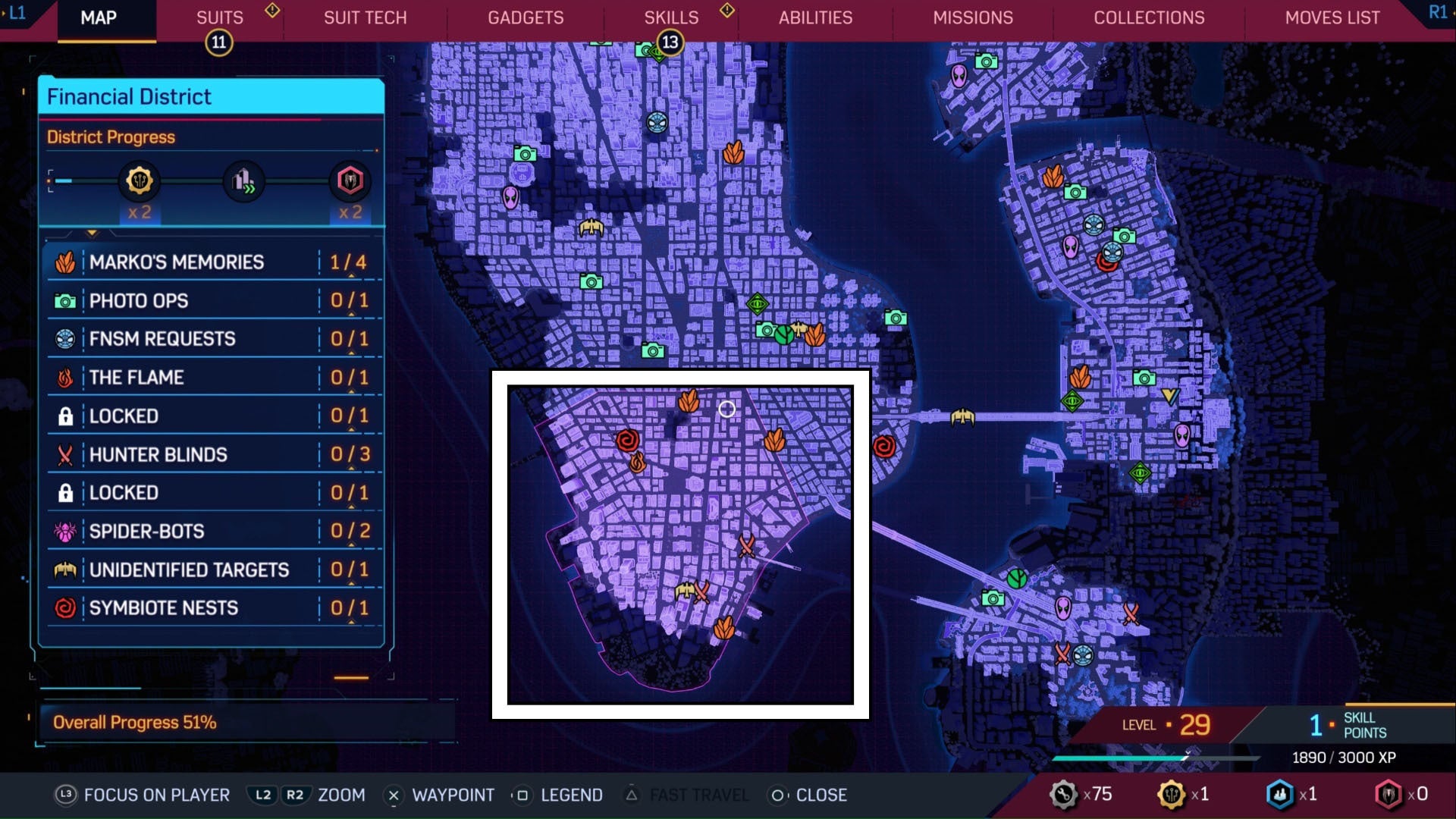 spider-man 2 map with financial district highlighted