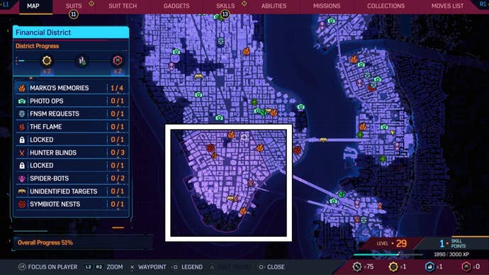 spider-man 2 map with financial district highlighted
