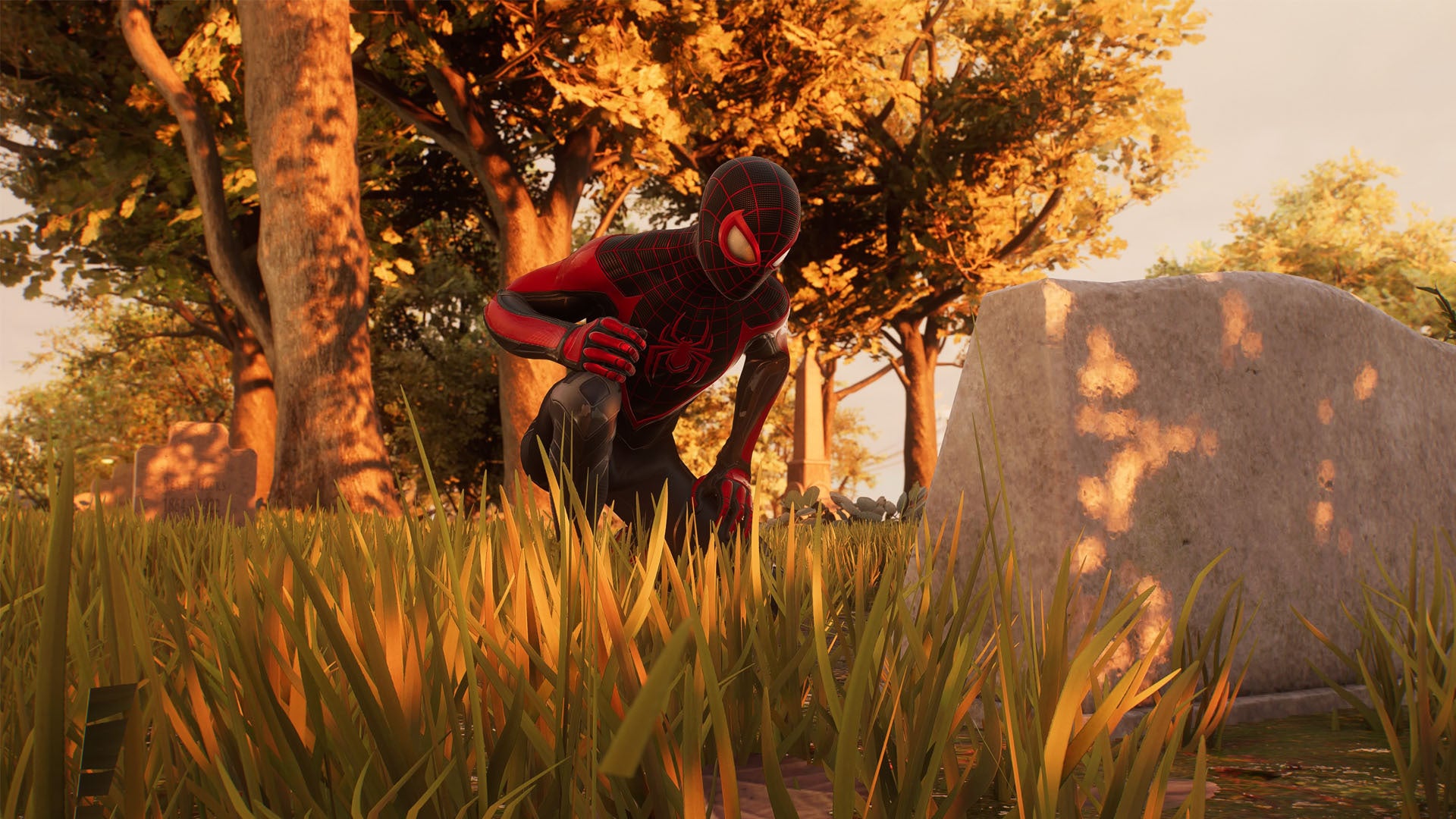 spider-man 2 miles at his father&rsquo;s grave