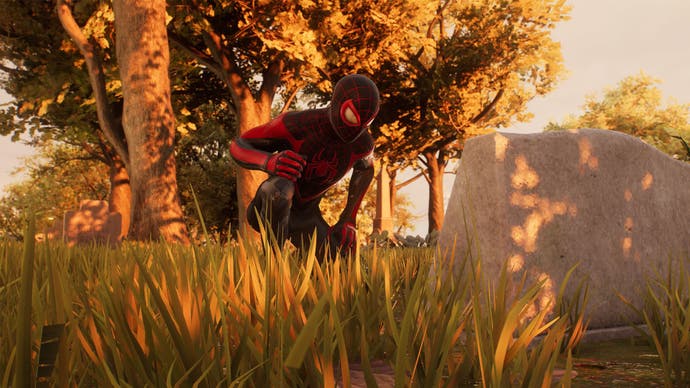 spider-man 2 miles at his father's grave