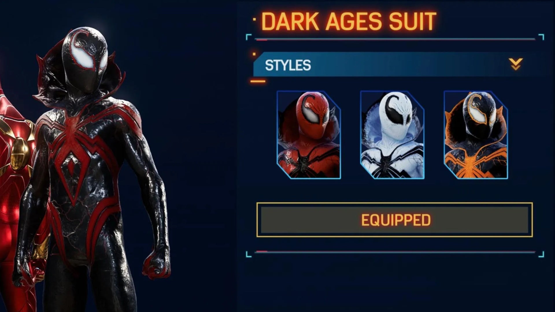 spider man 2 miles dark ages suit