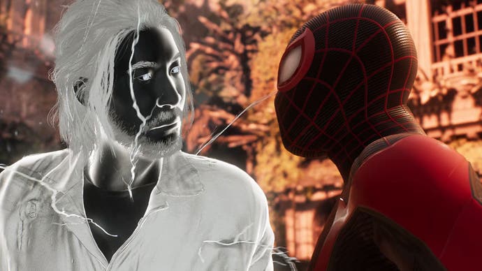 spider-man 2 miles facing off with mister negative