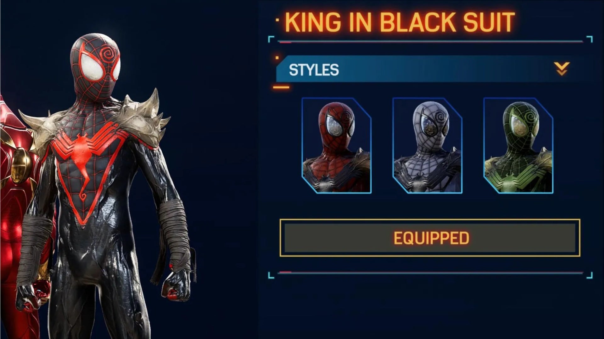 spider man 2 miles king in black suit