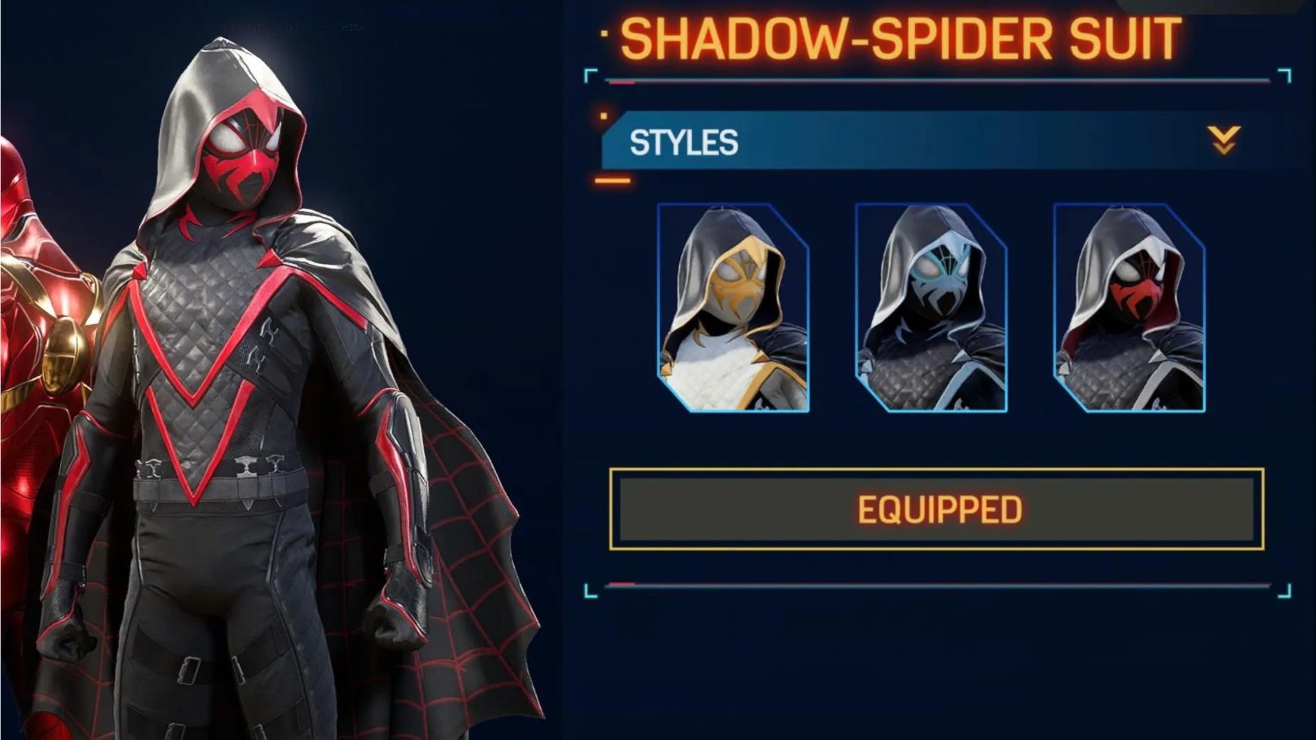 spider man 2 miles shadow spider suit