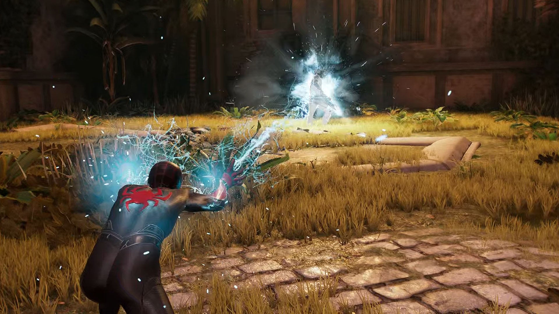 spider-man 2 miles using chain lightning on martin li