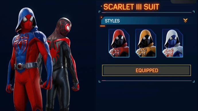 spider man 2 scarlet iii suit