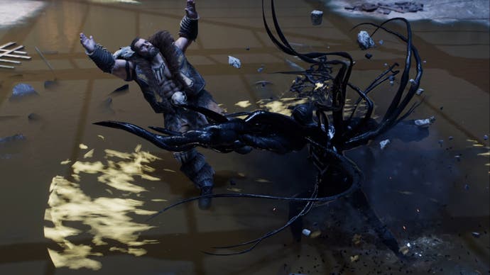 spider-man 2 symbiote peter using symbiote attack on kraven