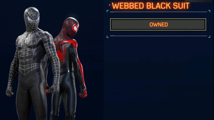 spider man 2 webbed black suit