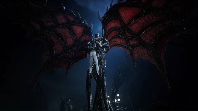 spider-man 2 winged venom clutching anti-venom peter in the air