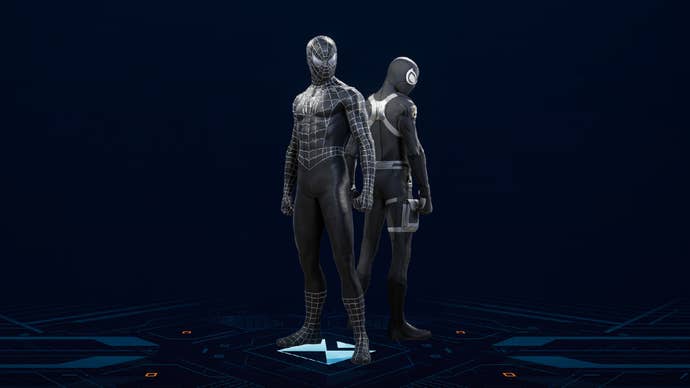 The Black Webbed Suit in Spider-Man 2.