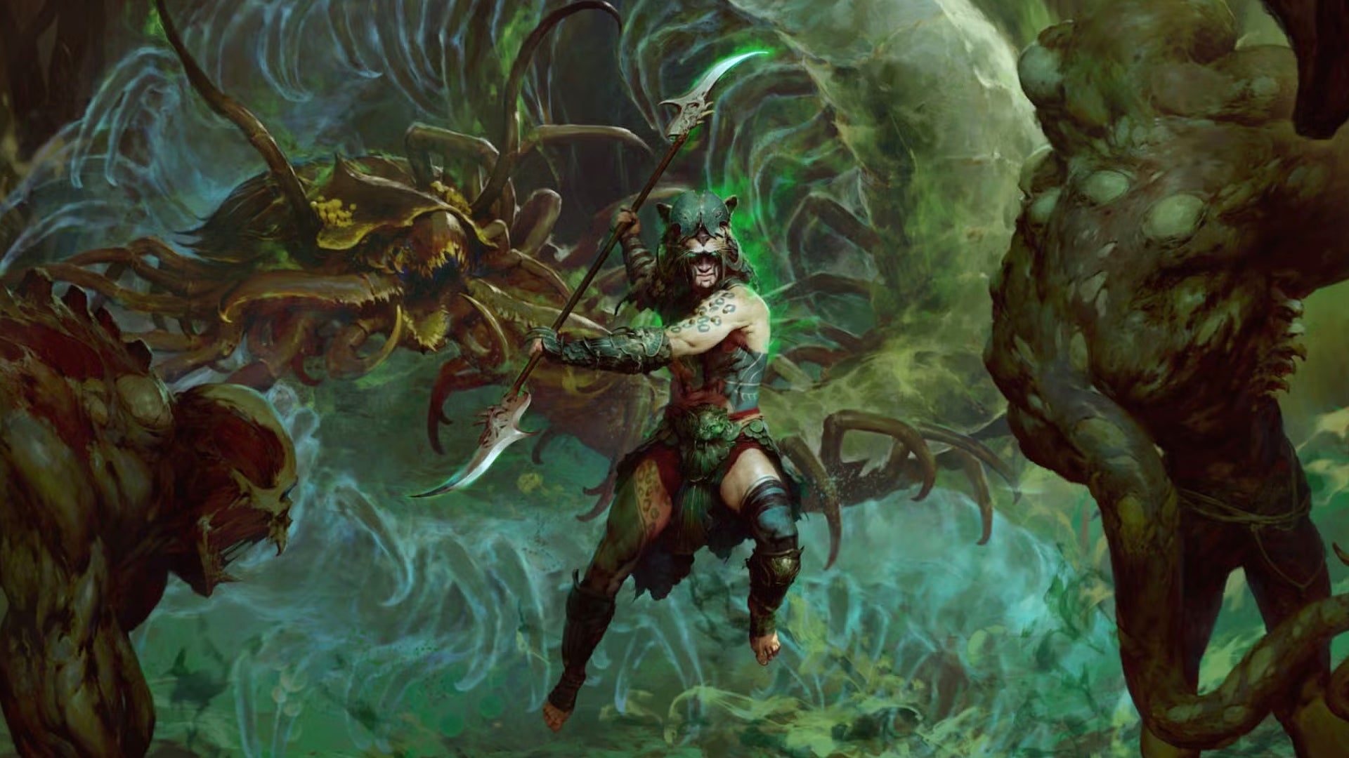 Artwork showcasing the Spiritborn, the new jungle warrior and animal-summoning class for Diablo IV: Vessel of Hatred. - 1