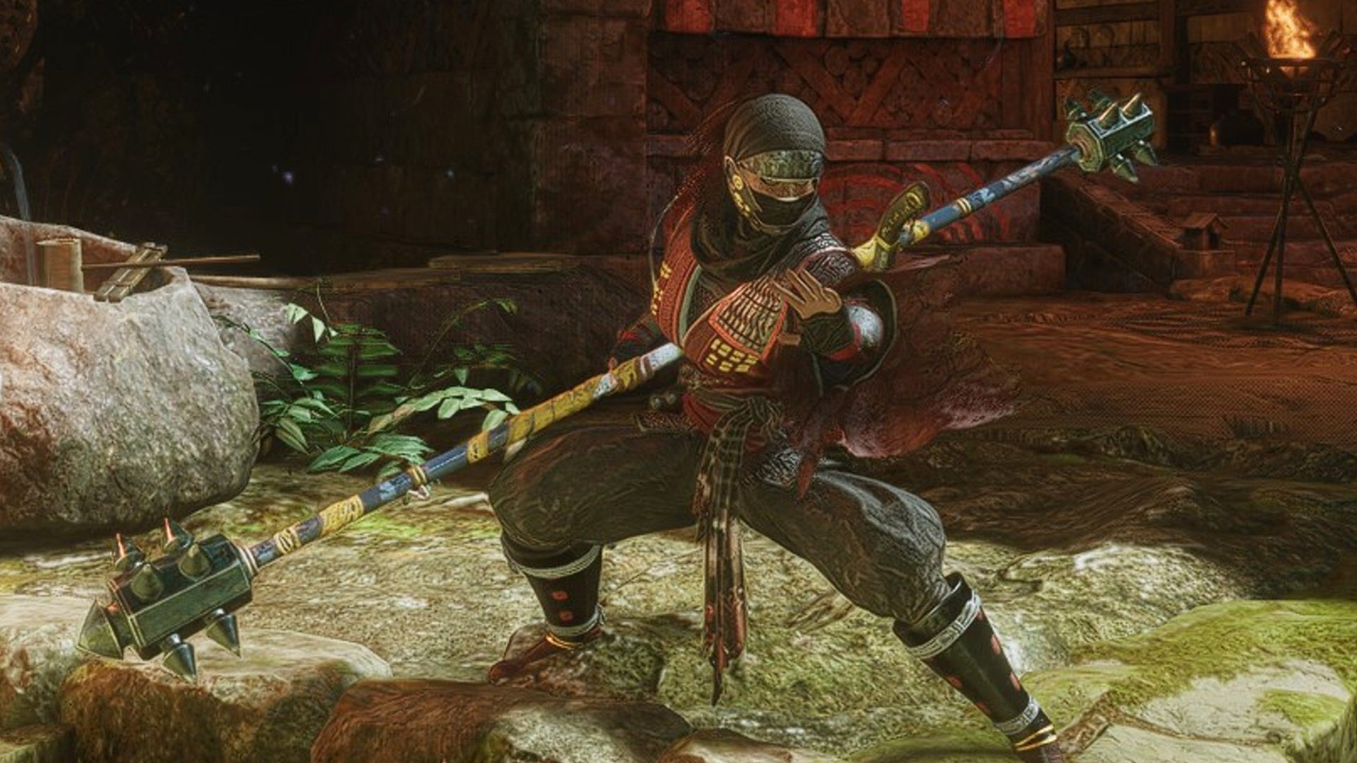 A Ninja prepares to whack a foe with a Splitstaff in Nioh 3. - 17